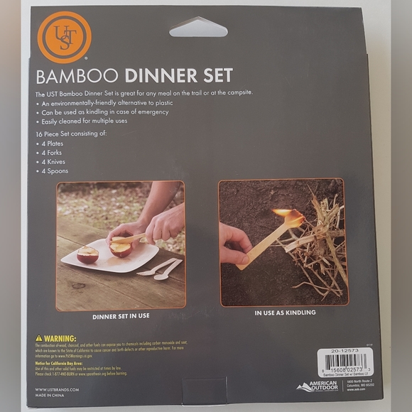 🍽️ 16pc Bamboo Dinner Set - Picture 2 of 6